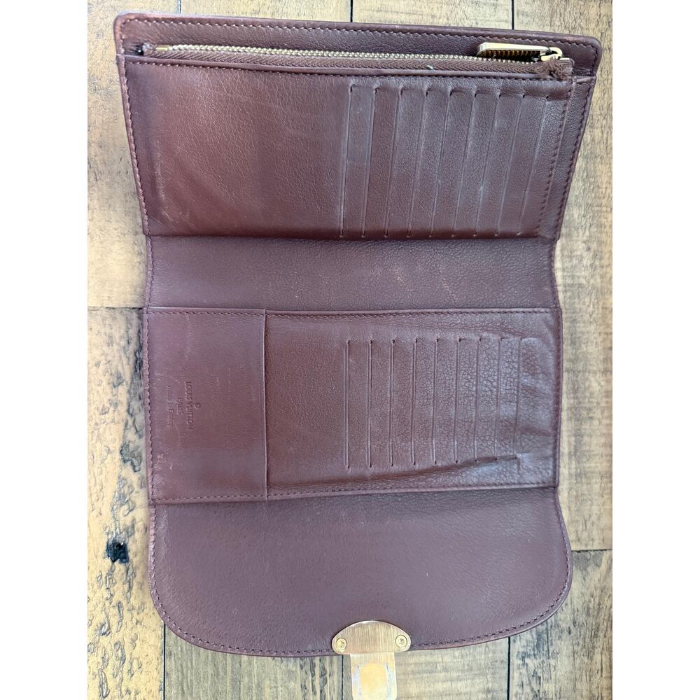LOUIS VUITTON Mahina Portefeuille Amelia Long Wallet Dark Brown - Picture 9 of 16